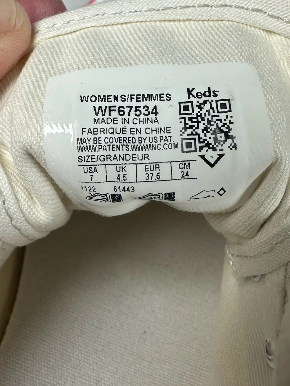 Keds Off-White Canvas Platform Sneakers with Neon Pink Trim